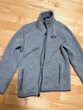 Patagonia Kids Gray Full-Zip Heathered Fleece Jacket